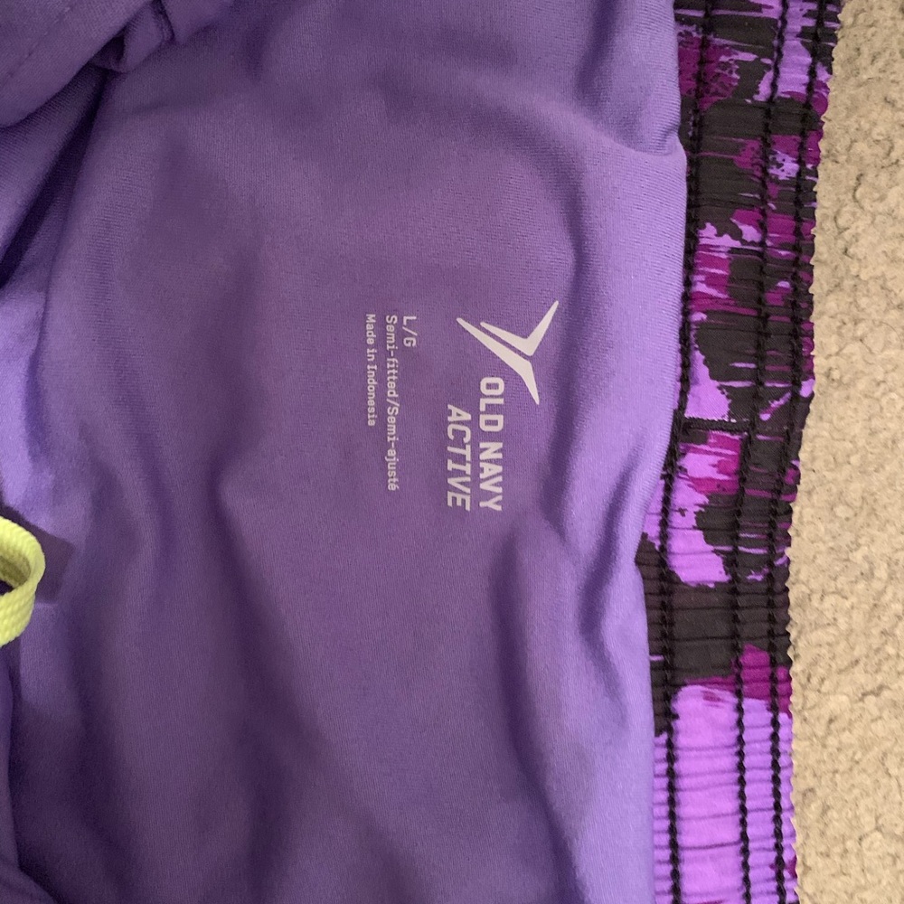 Purple running shorts
